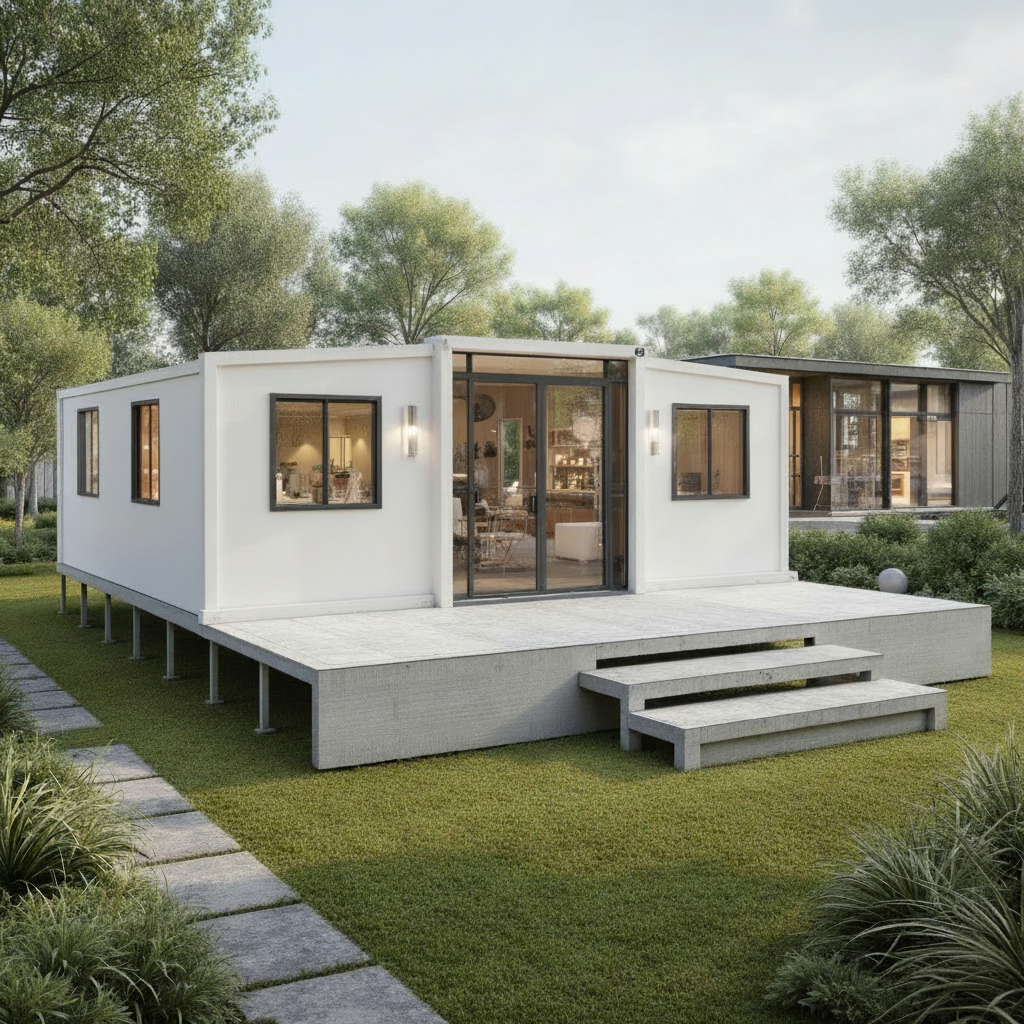 Kobis Haven Modern Luxurious Expandable Prefab Container House | Eco-Friendly Modular Villa with Integrated Porch