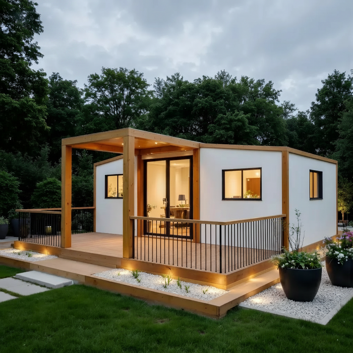 modular container villa with deck