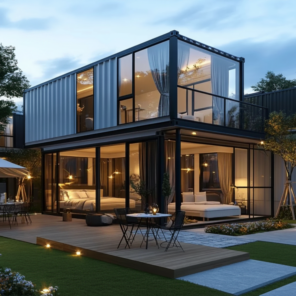 2-Story Modular Container House - 2 Bed 2 Bath Pop-Up Villa