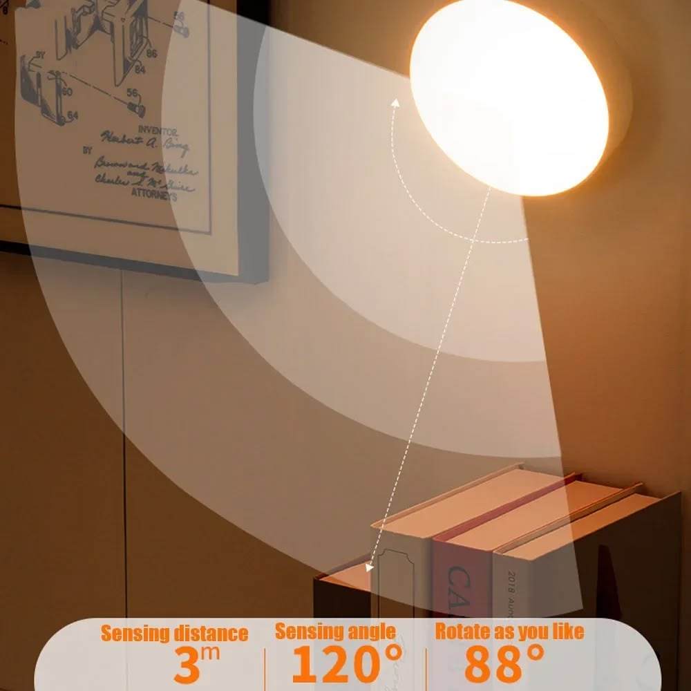 USB Rechargeable Motion Sensor Night Light – Automatic LED Bedside Lamp