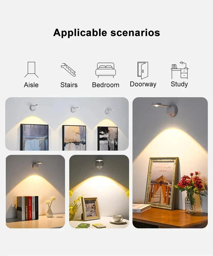 Wireless Motion Sensor Wall Light – Rechargeable LED Night Light with Auto On/Off