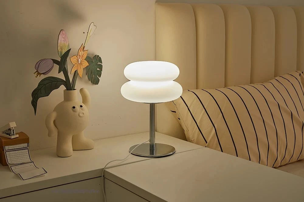 LumiNest Creamy Bedside Lamp – Soft Touch Dimmable LED Night Light