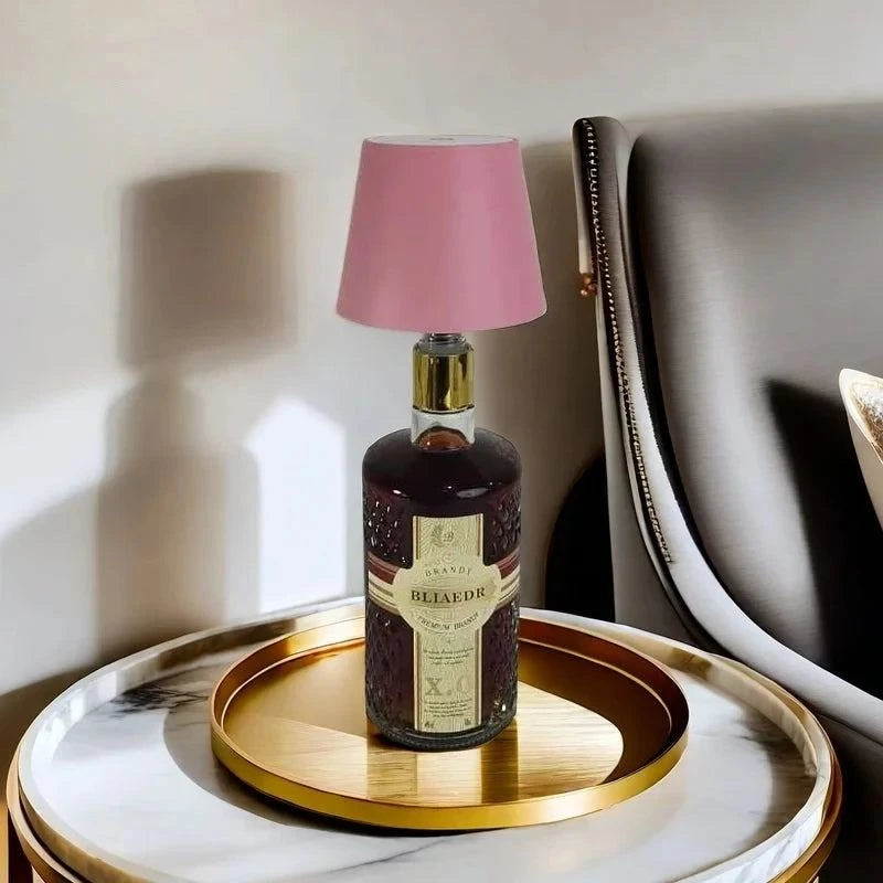 Rechargeable Wine Bottle LED Lamp - Cordless Touch Dimming Table Light with Type-C Charging