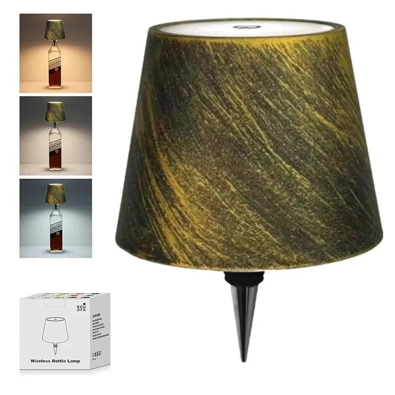 Rechargeable Wine Bottle LED Lamp - Cordless Touch Dimming Table Light with Type-C Charging