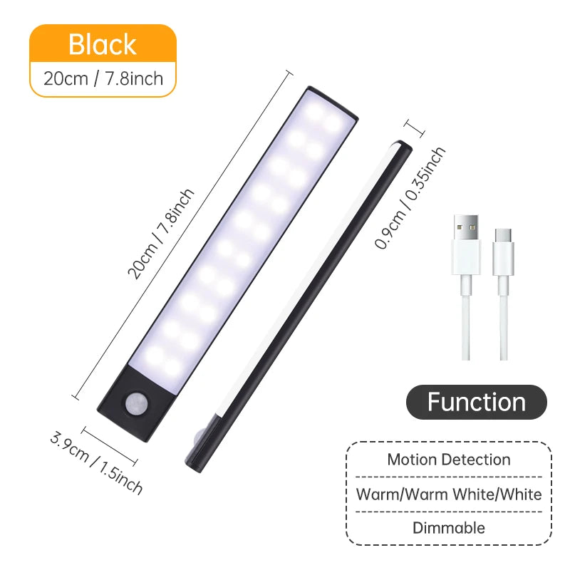 Wireless Motion Night Light – Rechargeable LED Sensor Lamp with Auto On/Off
