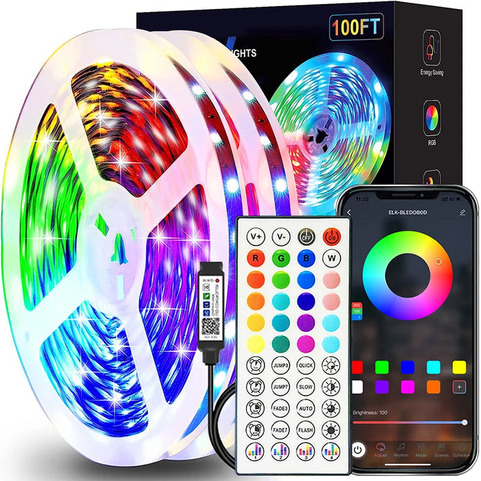 Smart RGB LED Strip Lights (1–40M) – App-Controlled Ambient Room Lighting