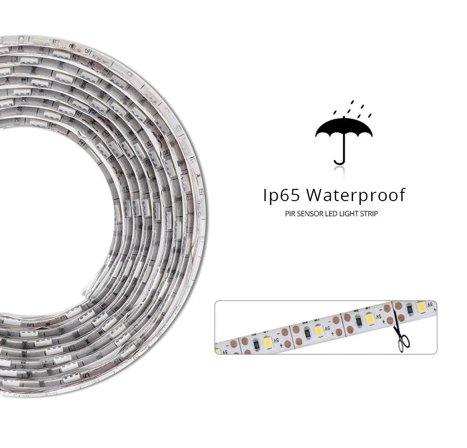 Flexible Motion Sensor LED Strip Light – Rechargeable Under Cabinet & Shelf Lighting
