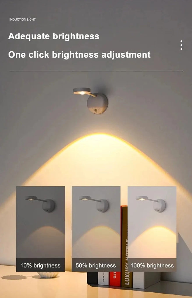 Wireless Motion Sensor Wall Light – Rechargeable LED Night Light with Auto On/Off