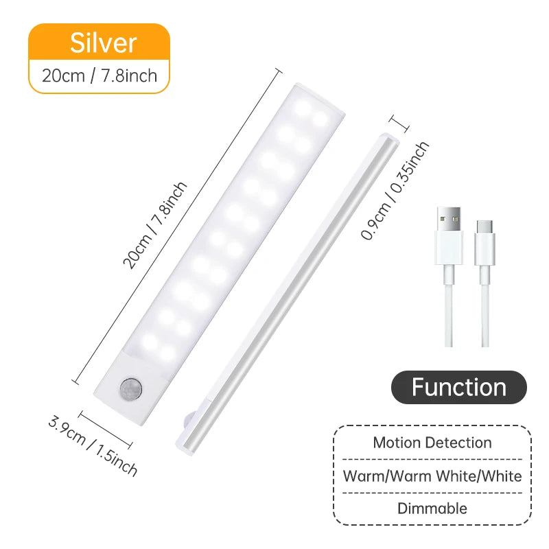 Wireless Motion Night Light – Rechargeable LED Sensor Lamp with Auto On/Off