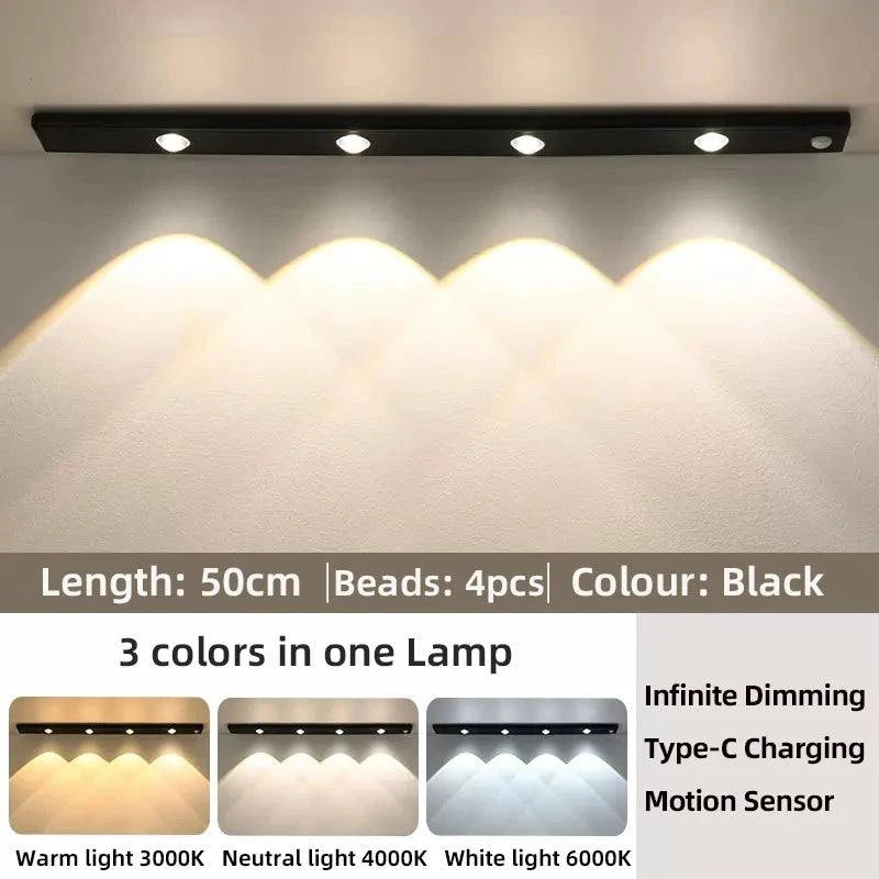 Rechargeable Motion Sensor Cabinet Light – Under Cabinet LED Lighting with Auto On/Off