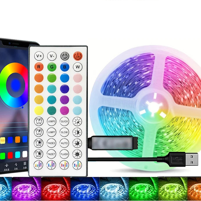 Smart RGB LED Strip Lights (1–40M) – App-Controlled Ambient Room Lighting