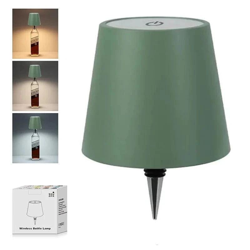 Rechargeable Wine Bottle LED Lamp - Cordless Touch Dimming Table Light with Type-C Charging