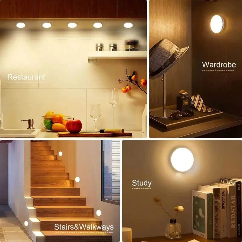 3-Pack Rechargeable Motion Sensor Night Lights – Wireless LED Automatic Lights