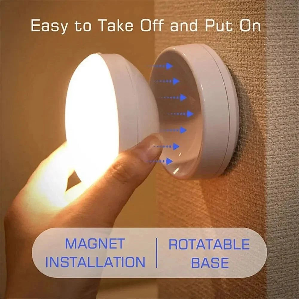 USB Rechargeable Motion Sensor Night Light – Automatic LED Bedside Lamp