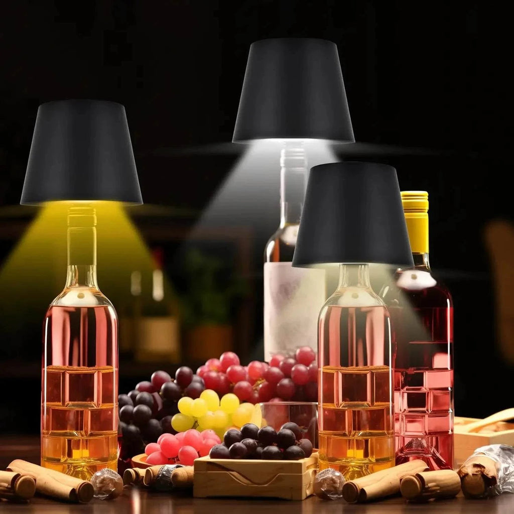 Rechargeable Wine Bottle LED Lamp - Cordless Touch Dimming Table Light with Type-C Charging