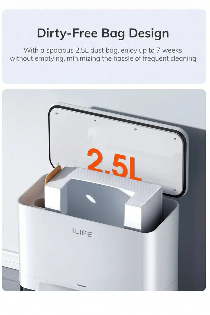 ILIFE A30 Pro self-emptying robot vacuum and mop with 5000Pa suction and LiDAR navigation