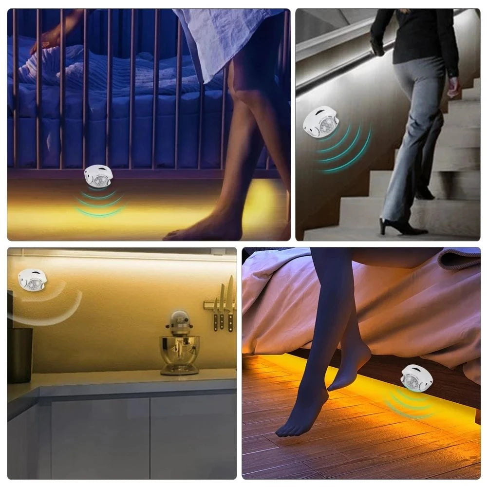 Flexible Motion Sensor LED Strip Light – Rechargeable Under Cabinet & Shelf Lighting