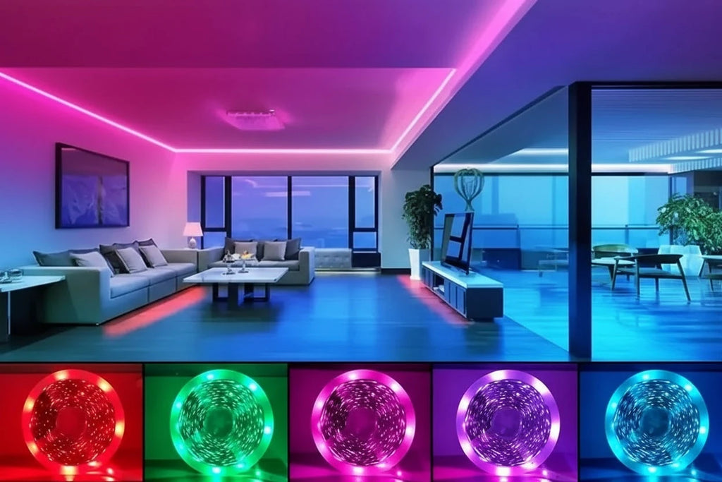 Smart RGB LED Strip Lights (1–40M) – App-Controlled Ambient Room Lighting