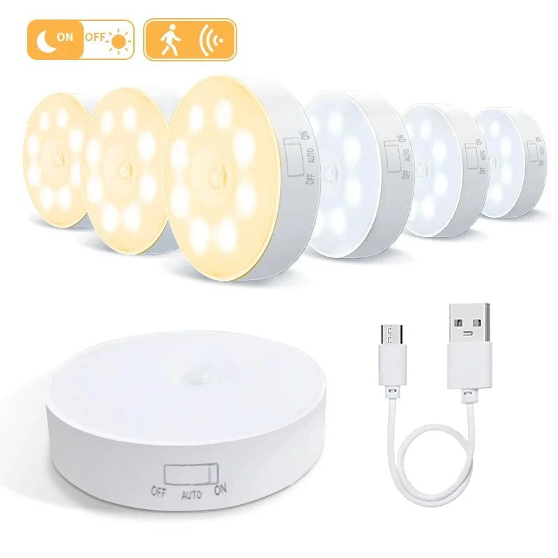 3-Pack Rechargeable Motion Sensor Night Lights – Wireless LED Automatic Lights