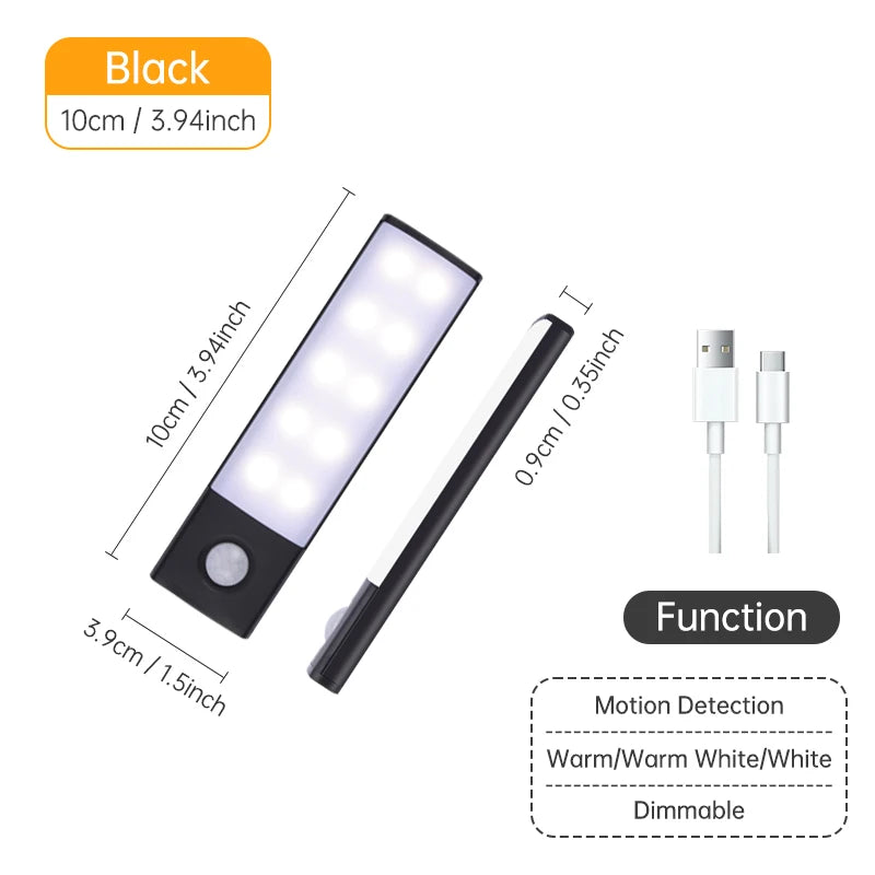 Wireless Motion Night Light – Rechargeable LED Sensor Lamp with Auto On/Off