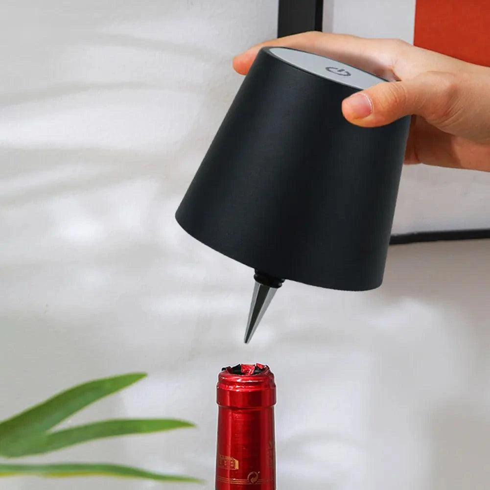Rechargeable Wine Bottle LED Lamp - Cordless Touch Dimming Table Light with Type-C Charging