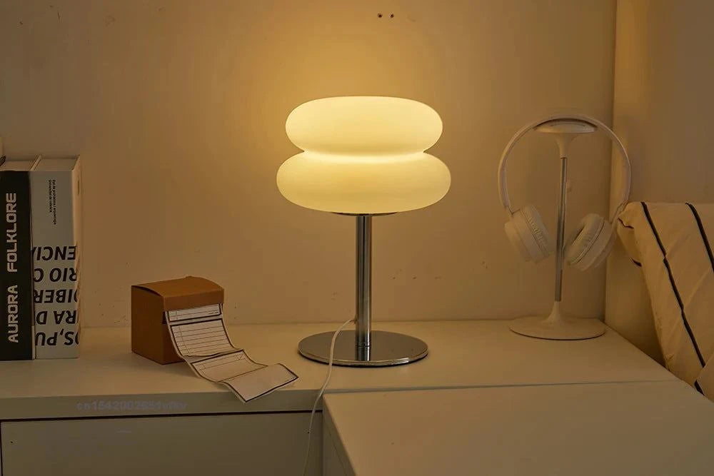 LumiNest Creamy Bedside Lamp – Soft Touch Dimmable LED Night Light