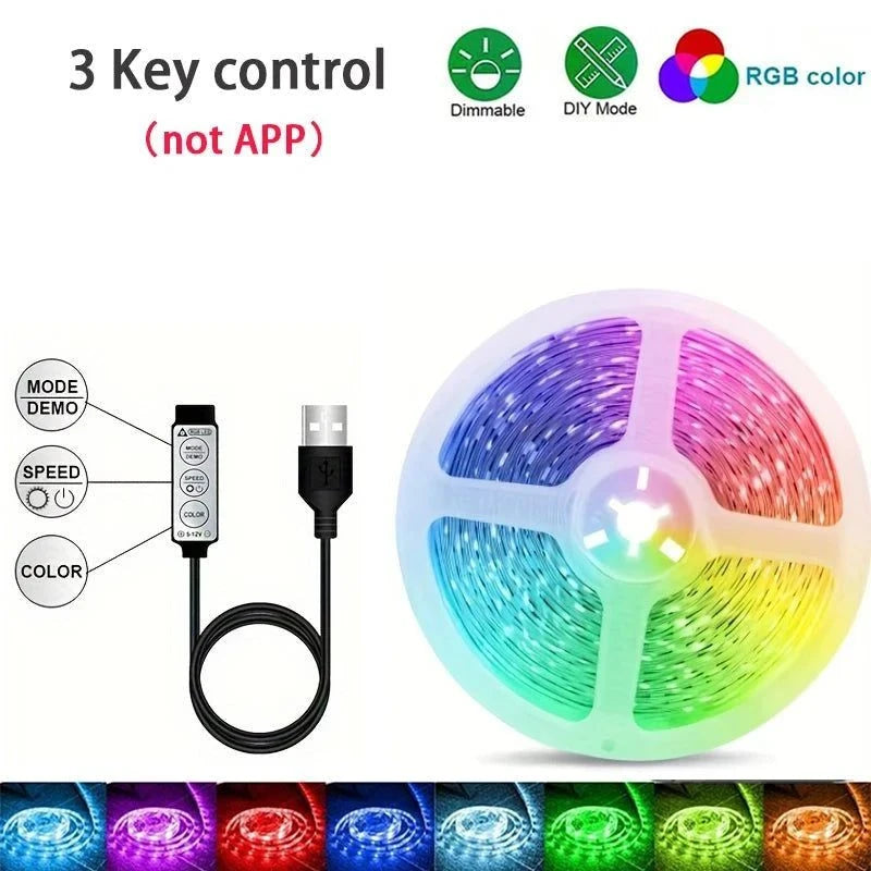 Smart RGB LED Strip Lights (1–40M) – App-Controlled Ambient Room Lighting