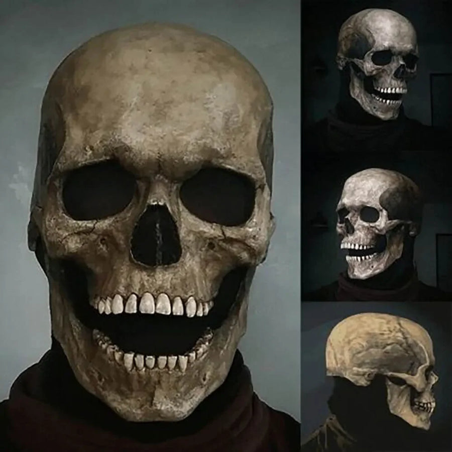 Scary Skull Halloween Mask Latex Full Head Horror Cosplay Costume