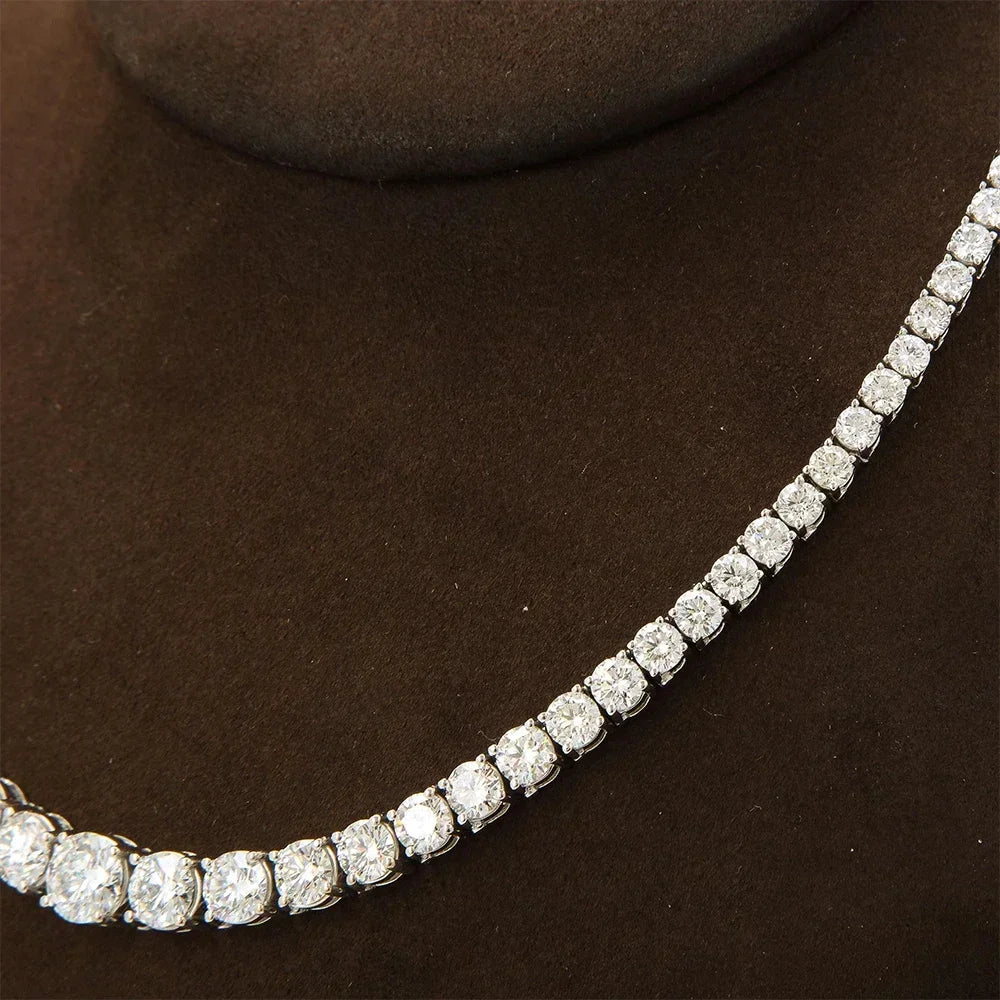 Moissanite Diamond Gradient Tennis Riviera Necklace (S925 Sterling Silver)