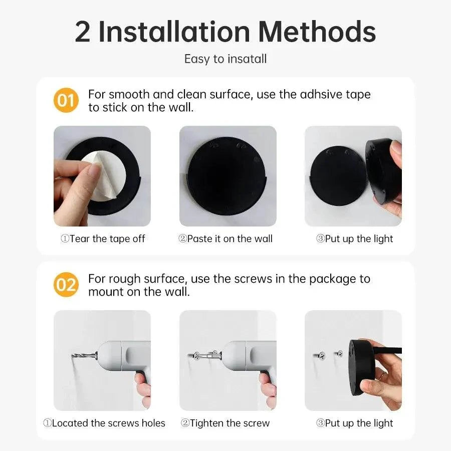 Wireless Motion Sensor Wall Light – Rechargeable LED Night Light with Auto On/Off