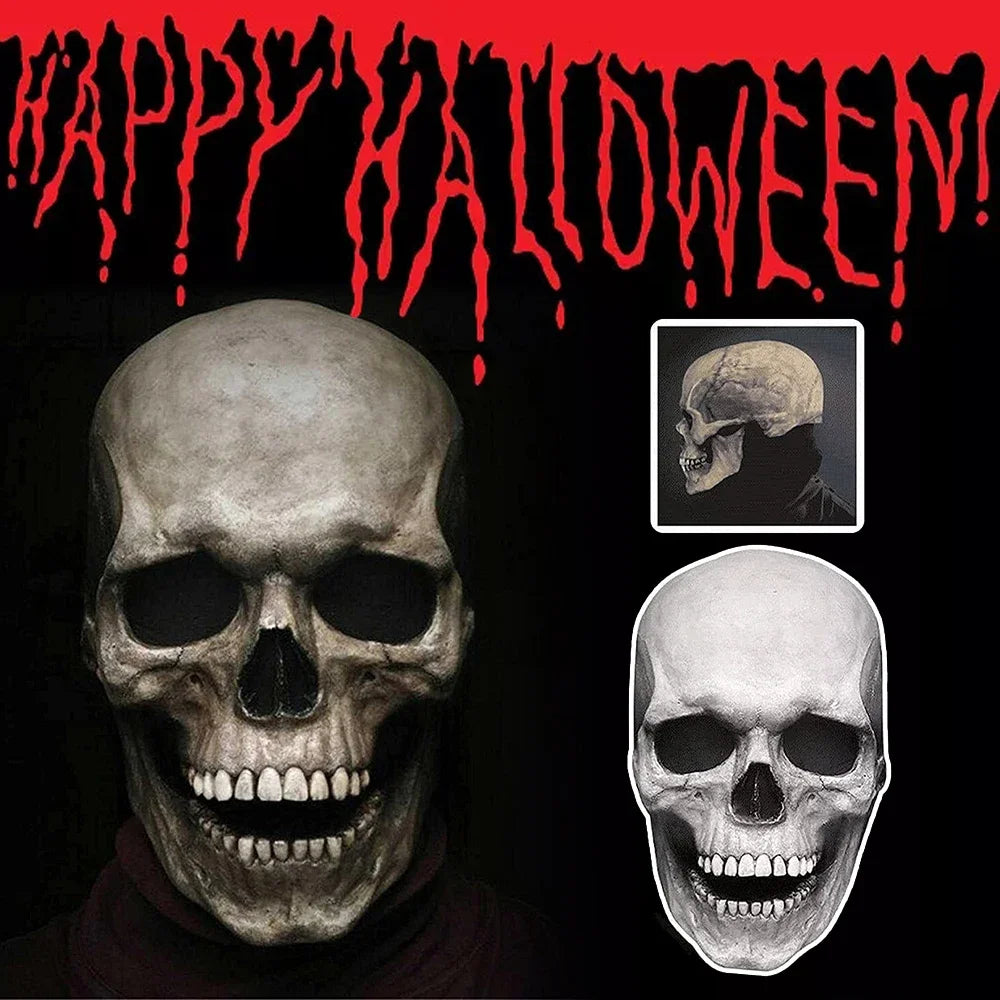 Scary Skull Halloween Mask Latex Full Head Horror Cosplay Costume