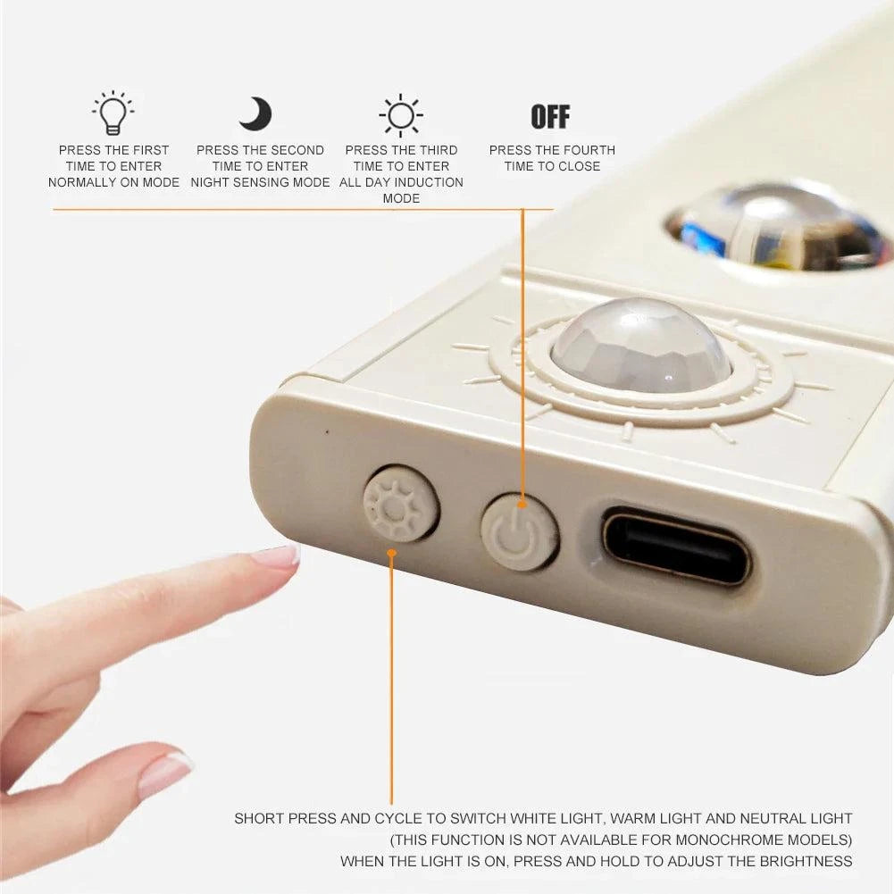 Rechargeable Motion Sensor Cabinet Light – Under Cabinet LED Lighting with Auto On/Off