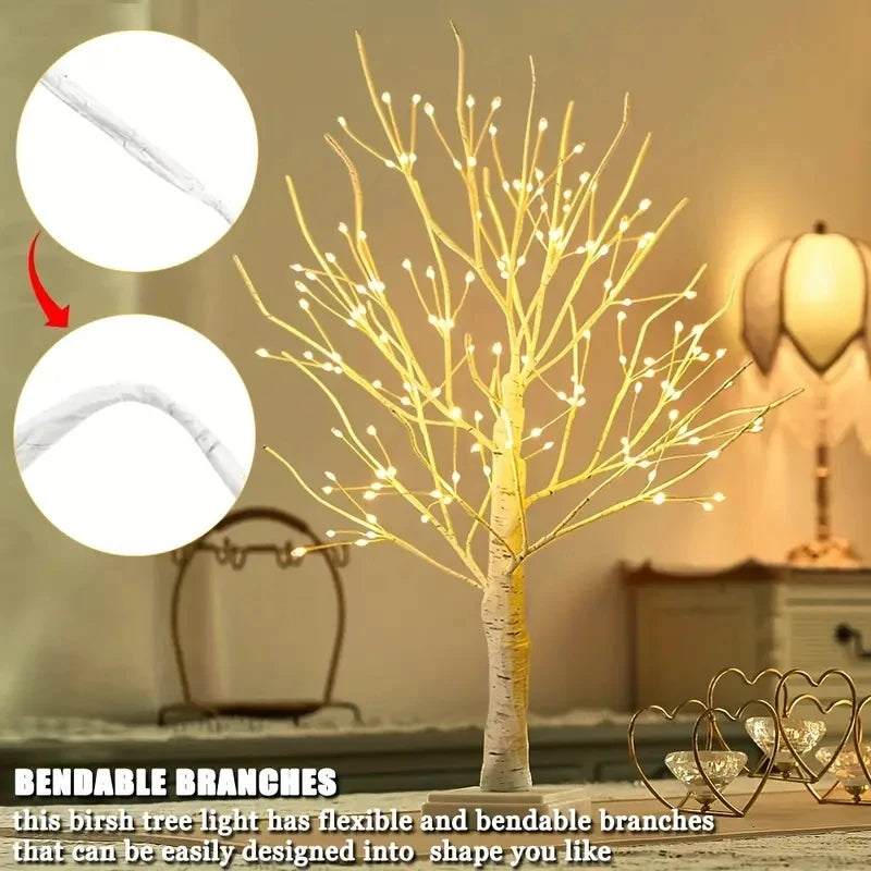 144 LED Birch Tree Light Warm White USB Battery Powered