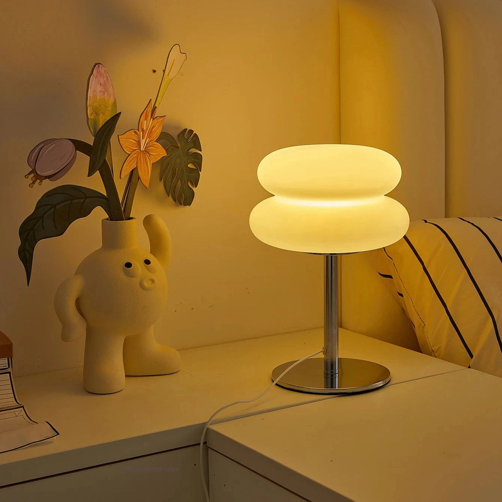 LumiNest Creamy Bedside Lamp – Soft Touch Dimmable LED Night Light