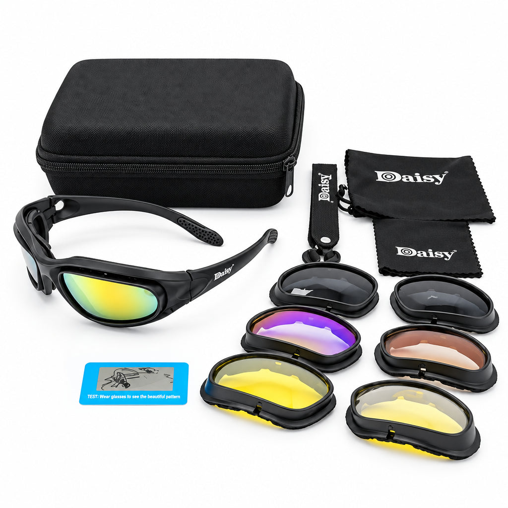 Daisy Tactical Polarized Sports Sunglasses (4 Lens Interchangeable Set)