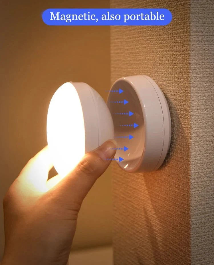 USB Rechargeable Motion Sensor Night Light – Automatic LED Bedside Lamp