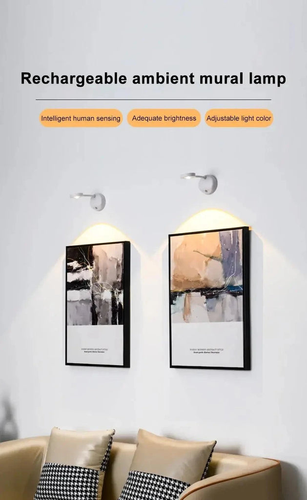 Wireless Motion Sensor Wall Light – Rechargeable LED Night Light with Auto On/Off