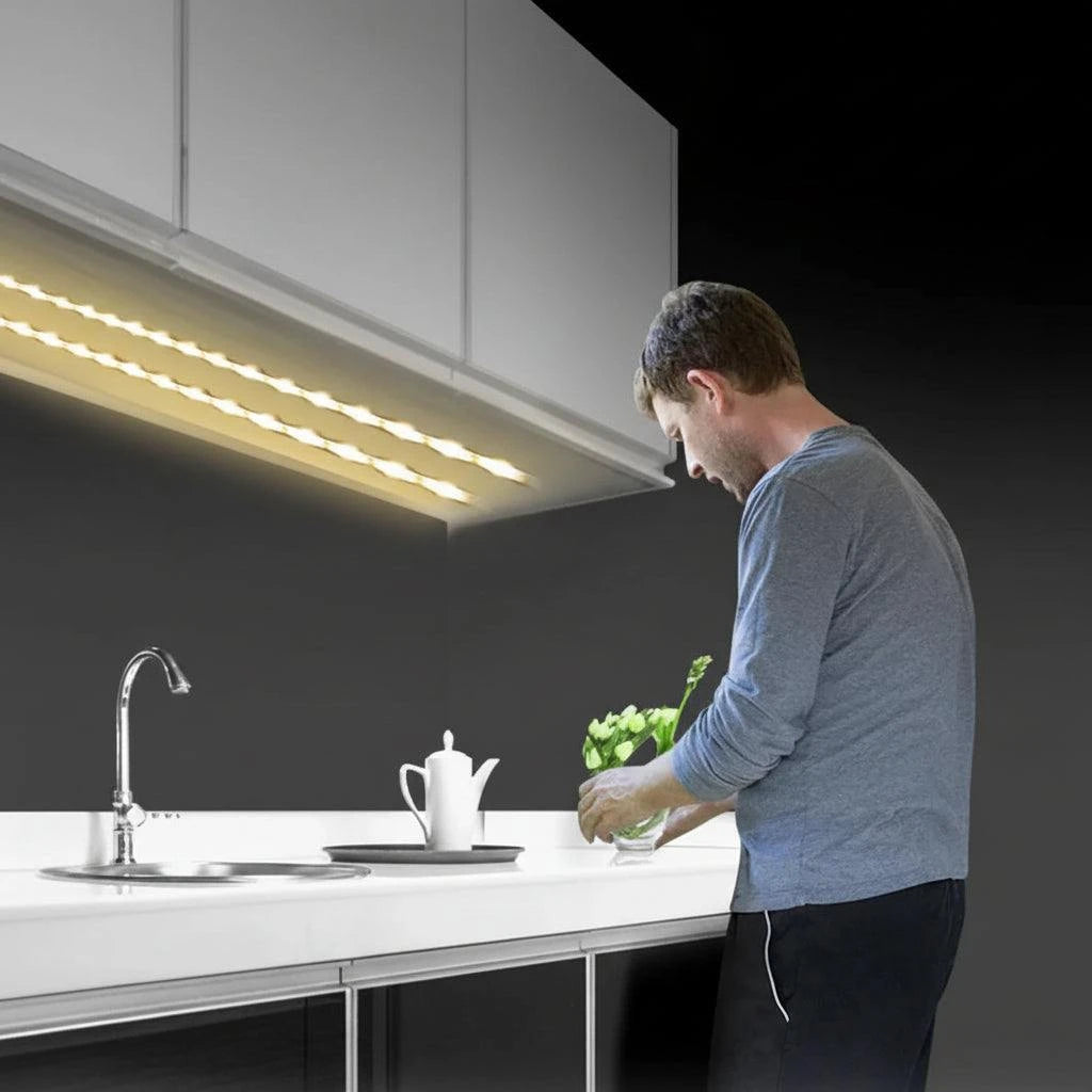 Flexible Motion Sensor LED Strip Light – Rechargeable Under Cabinet & Shelf Lighting