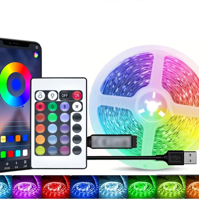Smart RGB LED Strip Lights (1–40M) – App-Controlled Ambient Room Lighting