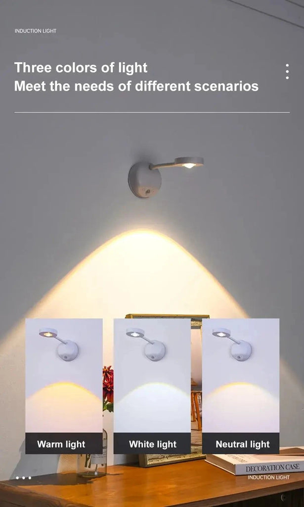 Wireless Motion Sensor Wall Light – Rechargeable LED Night Light with Auto On/Off
