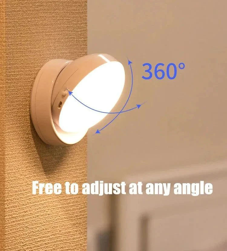 USB Rechargeable Motion Sensor Night Light – Automatic LED Bedside Lamp