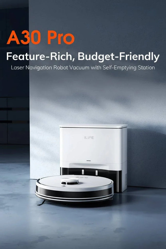 ILIFE A30 Pro self-emptying robot vacuum and mop combo with LiDAR navigation and 5000Pa suction