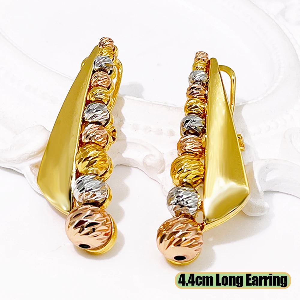 GZJPEI Gorgeous Three-Tone Luxury 4-Piece Jewelry Set
