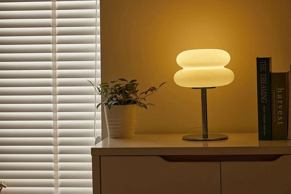 LumiNest Creamy Bedside Lamp – Soft Touch Dimmable LED Night Light