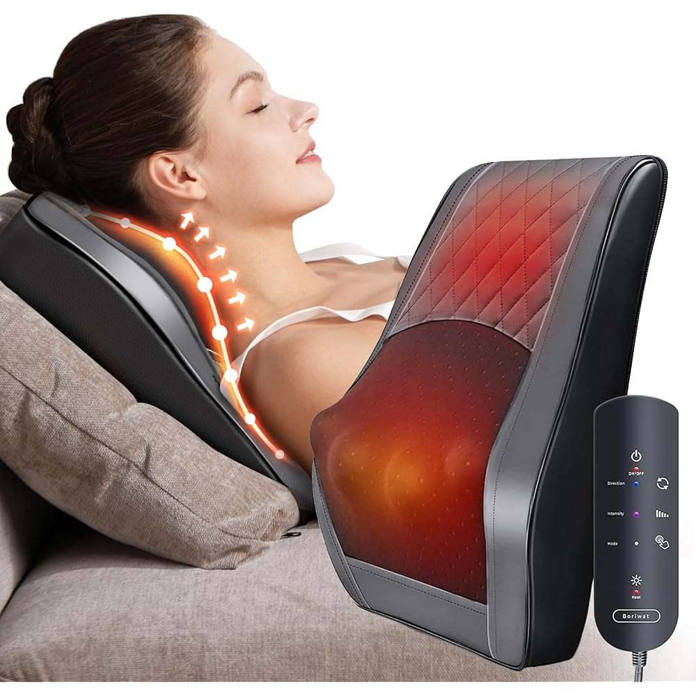Premium electric neck and shoulder massager with heat, vibration, and kneading features for pain relief and relaxation