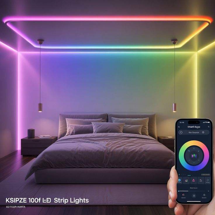 Smart RGB LED Strip Lights (1–40M) – App-Controlled Ambient Room Lighting